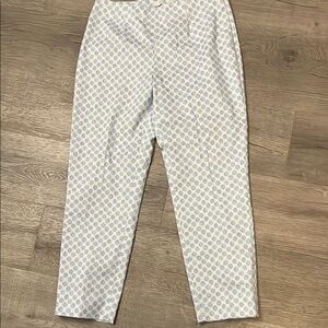 Italian Made Blue and White Patterned Pants by Peserico Easy SZ 42  SZ 6 US